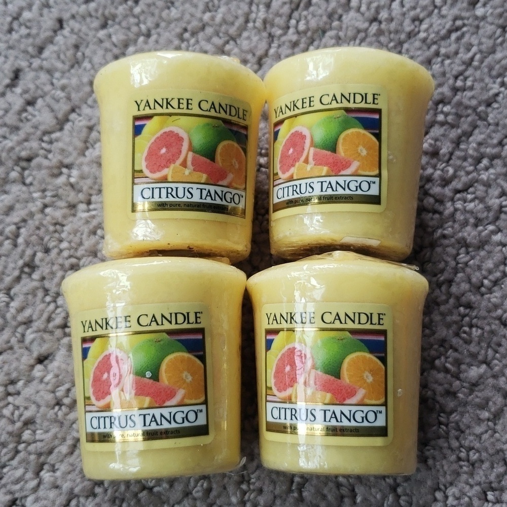 Lot of 4 Yankee Candle Citrus Tango Votive Candles - DISCONTINUED